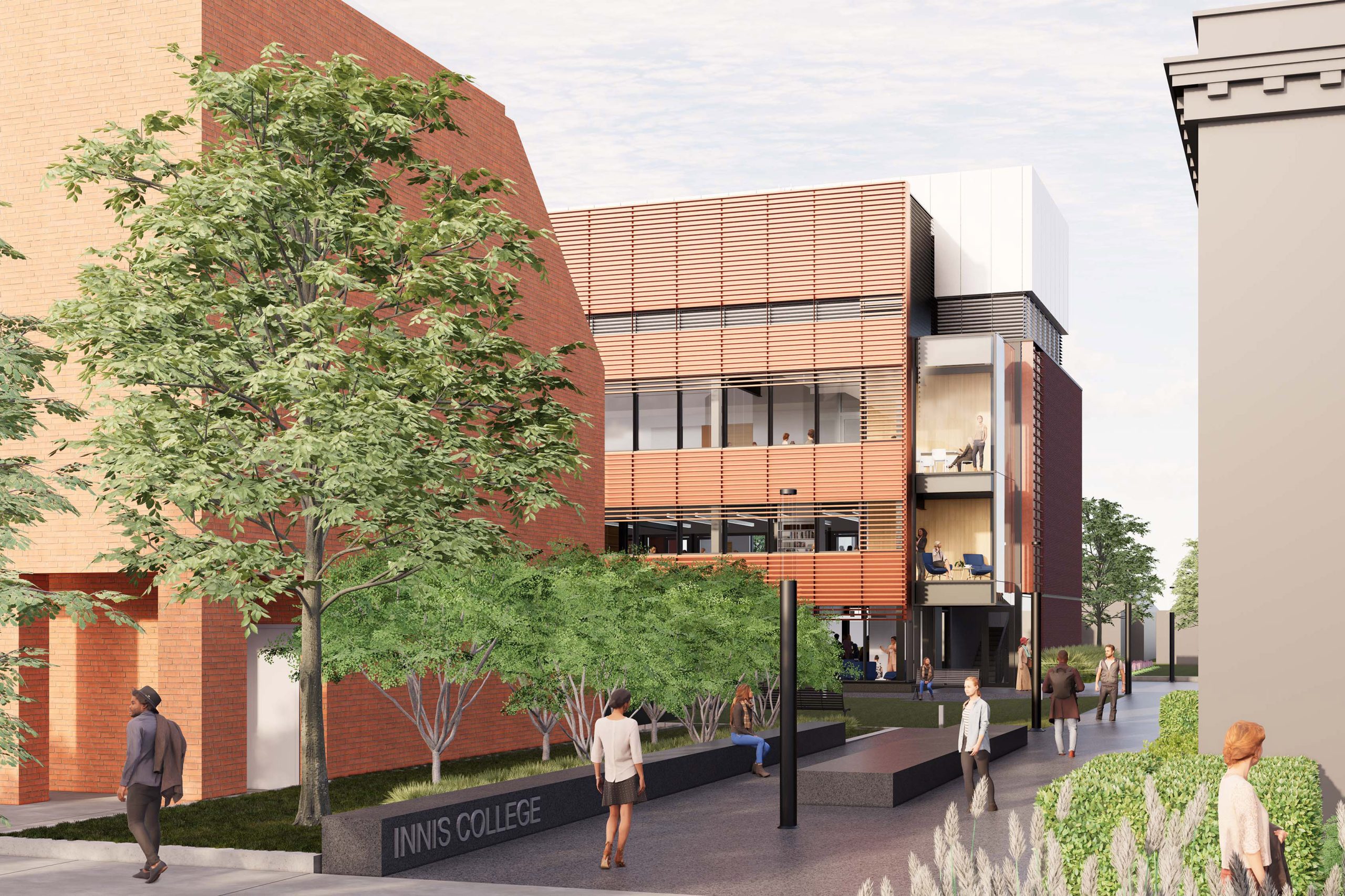 Midblock connection facing west from St. George St (by Montgomery Sisam Architects)